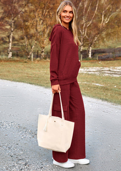 Osonn 2 Piece Sets For Women Fall Sweatsuits Outfits Lounge Matching Hoodie Set Travel Track Suits Winter Clothes