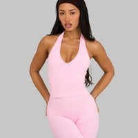 Elevate™ Sculpting Seamless Halterneck Top | Candy Pink