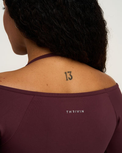 Elevate™ Sculpting Seamless V-Neck Top | Dark Mauve