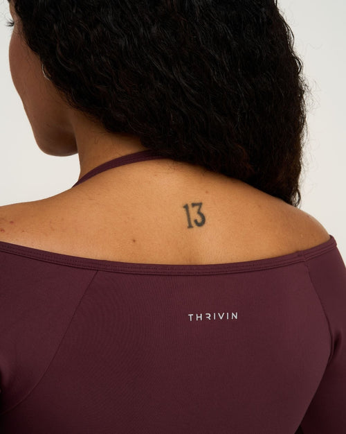 Elevate™ Sculpting Seamless V-Neck Top | Dark Mauve