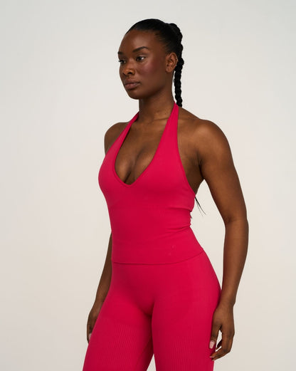 Elevate™ Sculpting Seamless Halterneck Top | Strawberry