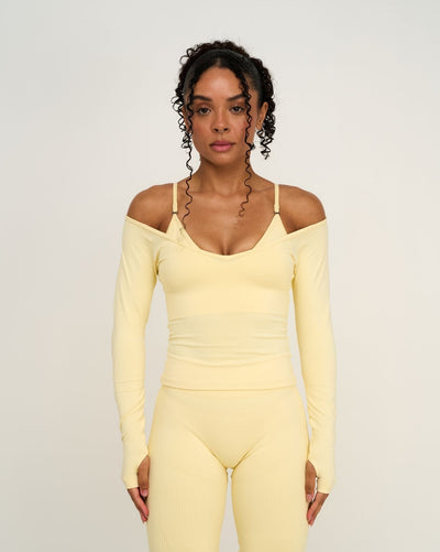 Elevate™ Sculpting Seamless V-Neck Top | Golden Butter