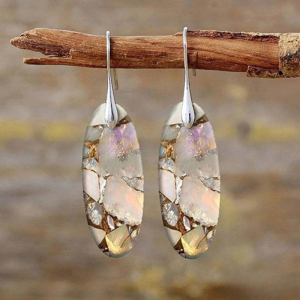 Oval Vintage Stone Earrings — image 1