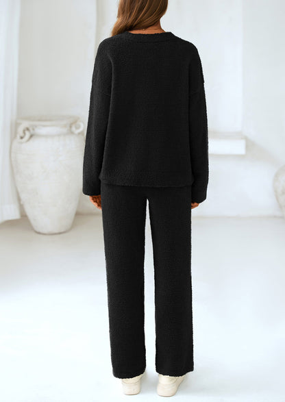 Osonn Lounge Sets for Women Two Piece Sweaters Pajama Set Fall Fashion Loungewear Outfits Matching Winter Clothes