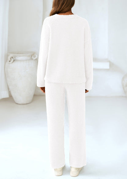 Osonn Lounge Sets for Women Two Piece Sweaters Pajama Set Fall Fashion Loungewear Outfits Matching Winter Clothes
