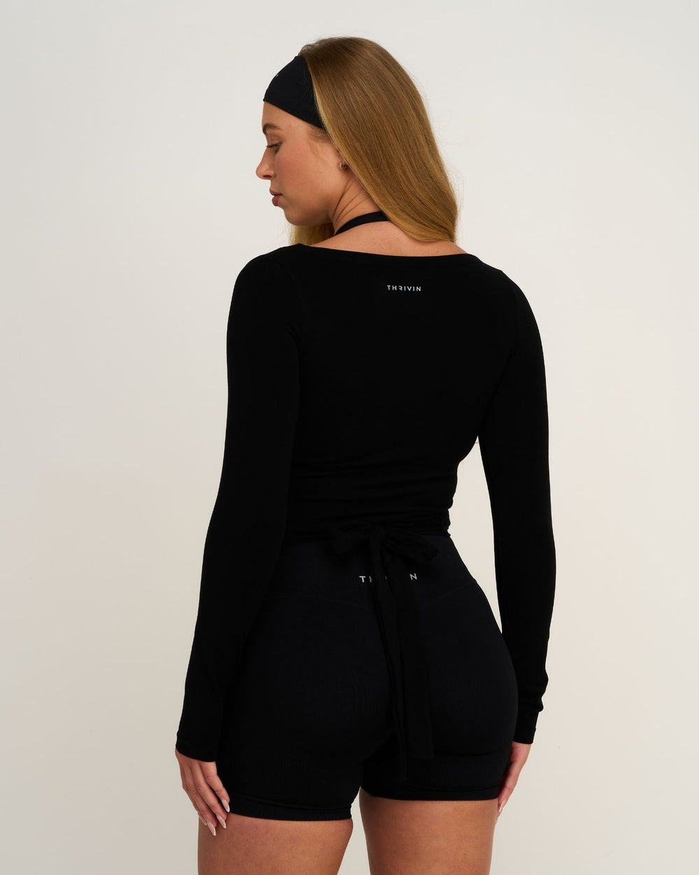 The Essential Collection Wrap Top | Night Black