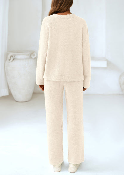 Osonn Lounge Sets for Women Two Piece Sweaters Pajama Set Fall Fashion Loungewear Outfits Matching Winter Clothes
