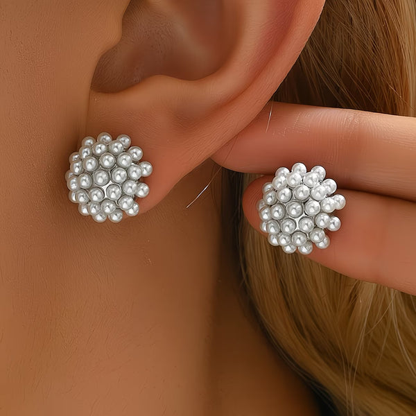 Pearl Dome Stud Earrings — image 1