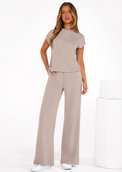 Osonn Womens 2 Piece Outfits Casual Cap Sleeve Lounge Set Summer Tracksuits Matching Sets Beach Fashion Travel Clothes