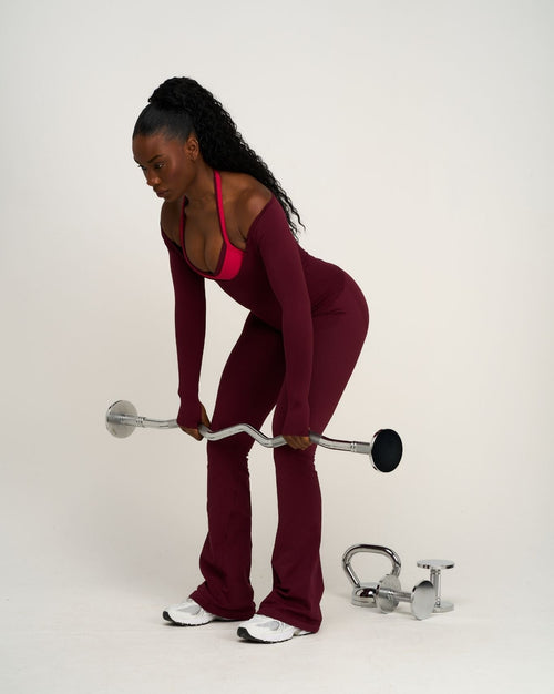 Elevate™ Sculpting Seamless Adjustable Halter Bra | Merlot