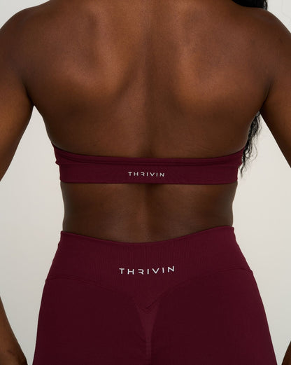 Elevate™ Sculpting Seamless Adjustable Halter Bra | Merlot