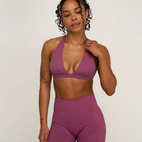 Elevate™ Sculpting Seamless V-Neck Halter Bra | Orchid Mauve