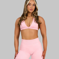 Elevate™ Sculpting Seamless V-Neck Halter Bra | Cotton Pink