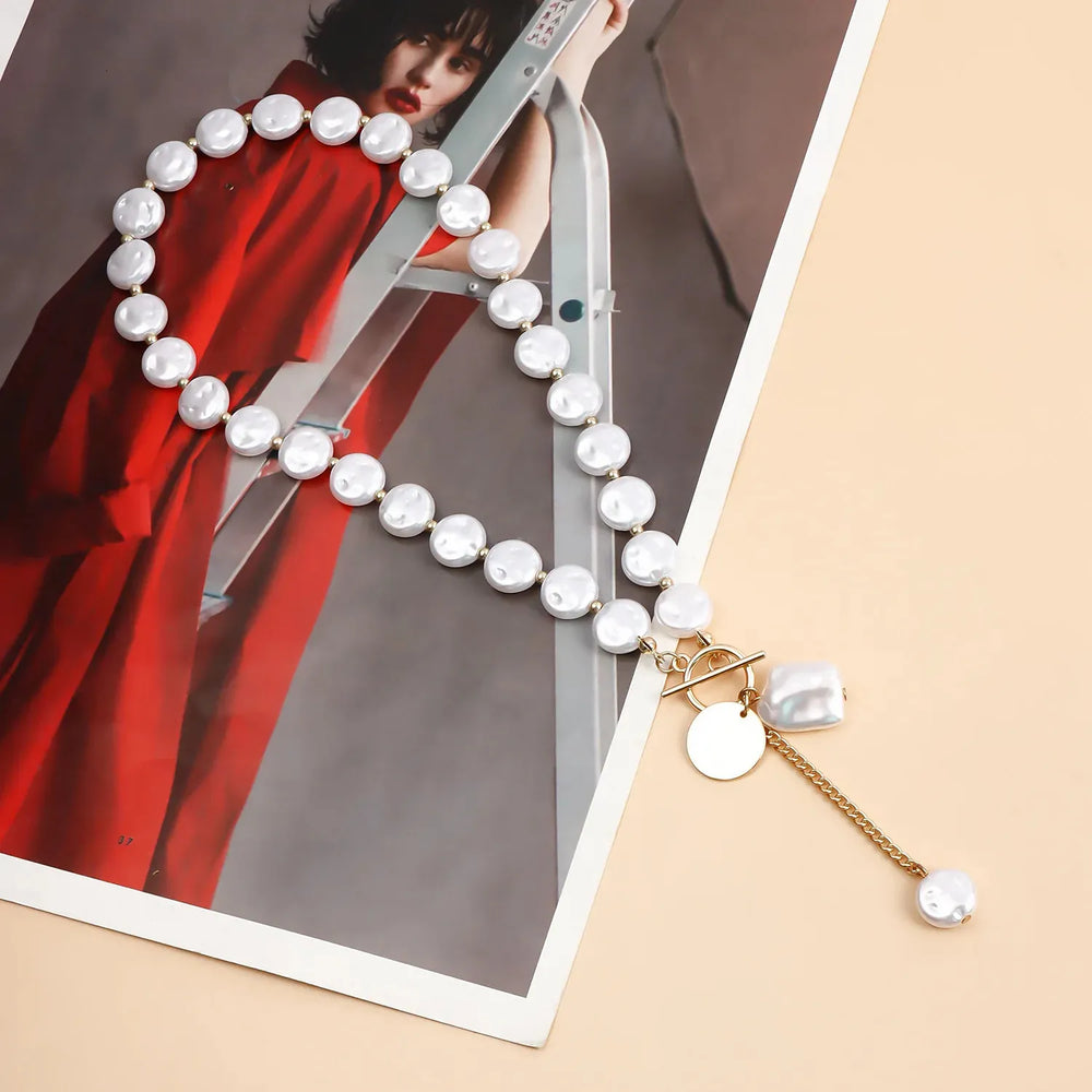 Baroque Pearl Toggle Necklace — image 2