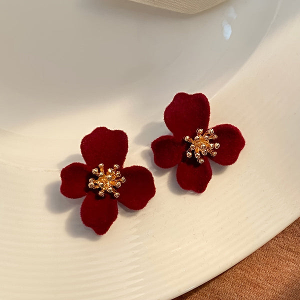 Luxe Velvet Flower Earrings — image 1