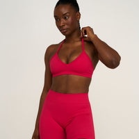Elevate™ Sculpting Seamless Adjustable Halter Bra | Strawberry