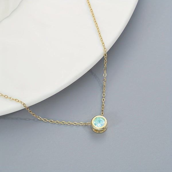 Exquisite Aqua Stone Necklace — image 1