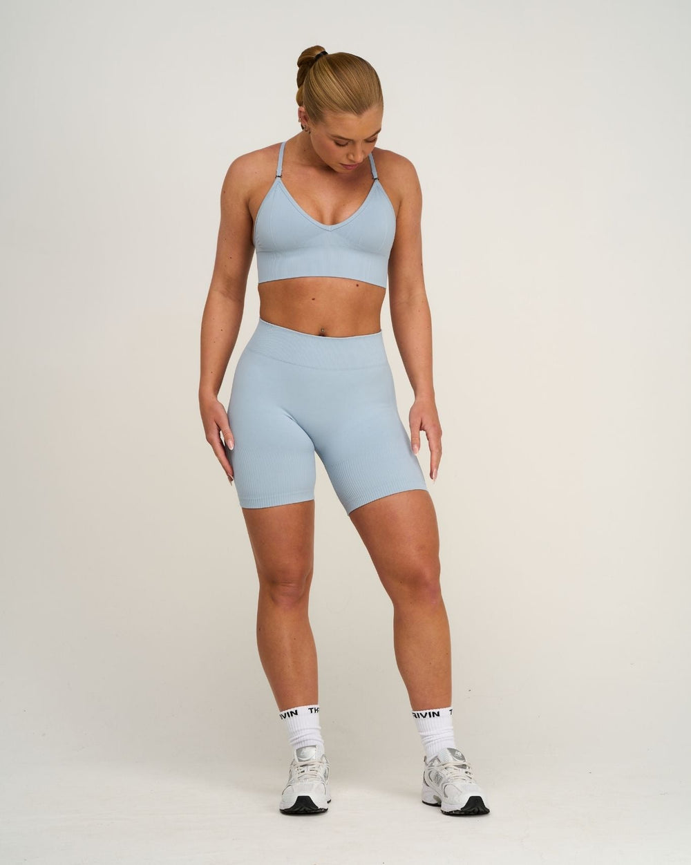 Elevate™ Sculpting Mid Waist Scrunch Shorts | Blue Haze