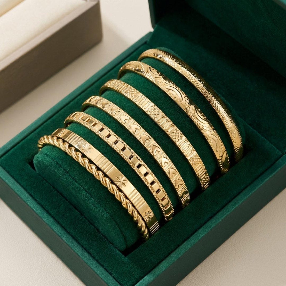 Gold Open Bangle Resort Bracelet Set — image 2
