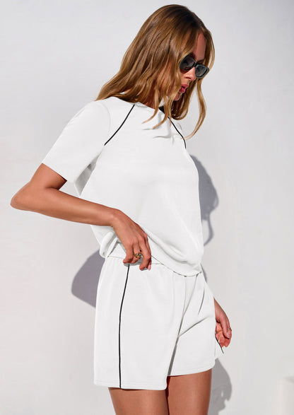 Osonn Sweatsuits Women 2 Piece Outfit Summer Lounge Shorts Sets Matching Spring Travel Beach Vacation Clothes
