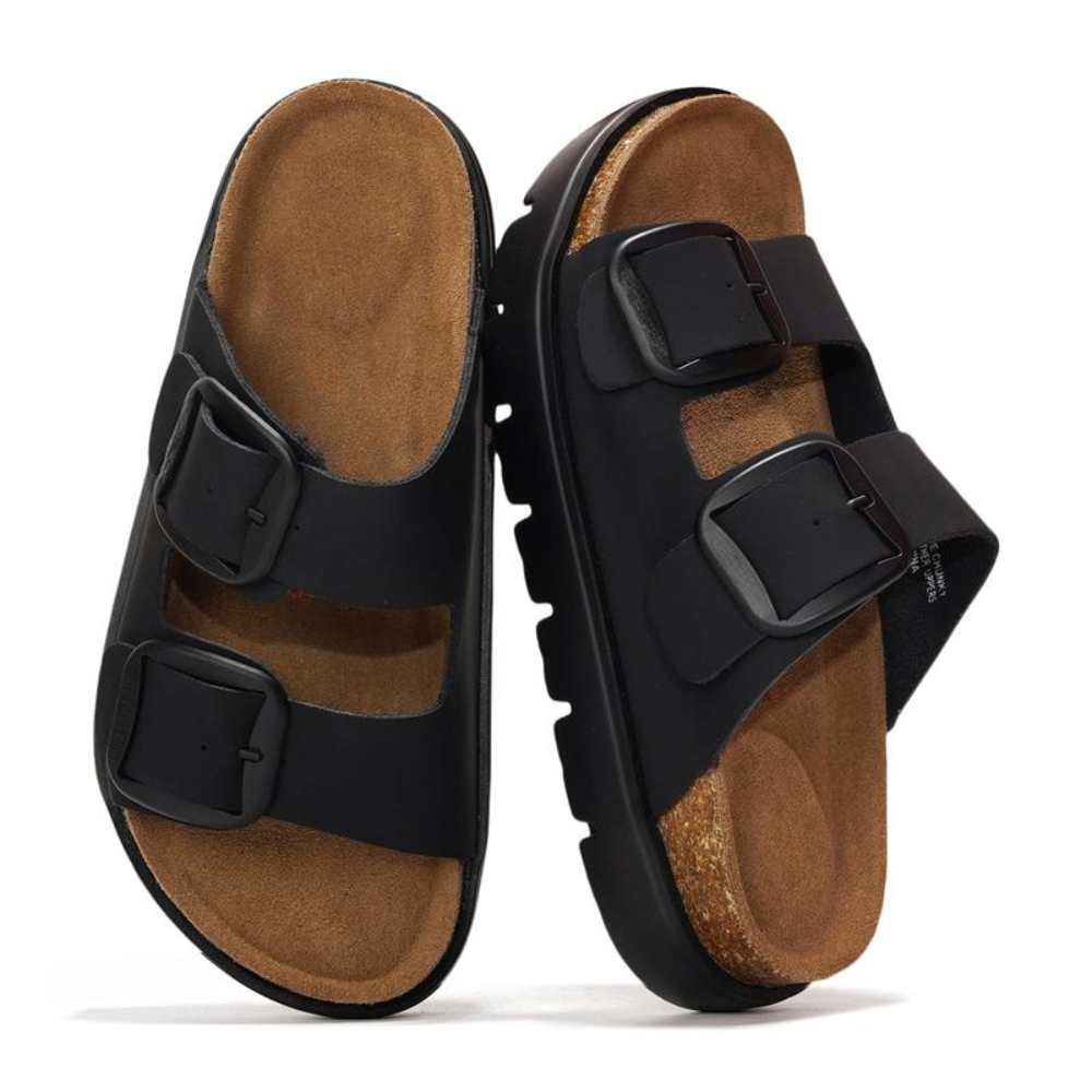 Greece Chunky Suede Sandals – Double Buckle, All-Day Comfort