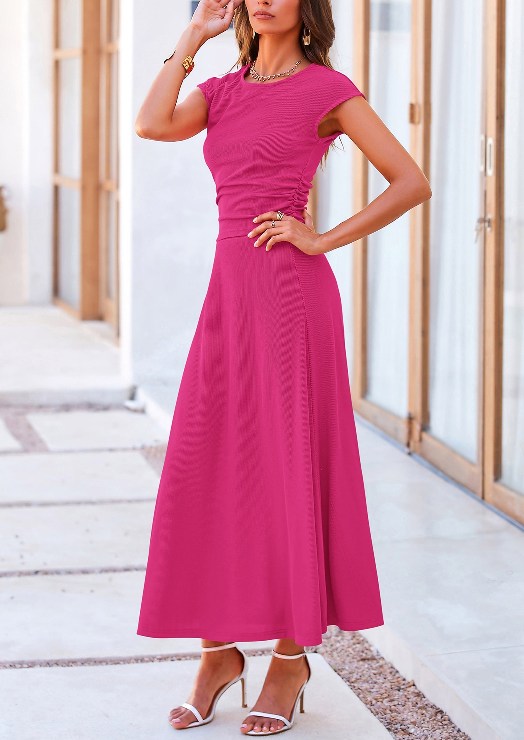 Osonn Summer Two Piece Skirt Set for Women Dressy Casual Knit Matching Travel Spring Vacation Lounge Outfits