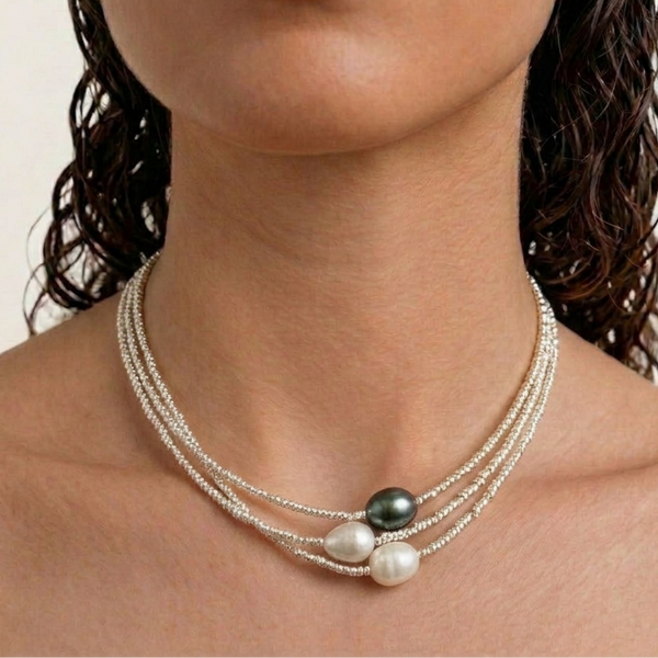 Baroque Pearl Multi Strand Necklace — image 1
