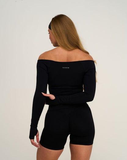 Elevate™ Sculpting Seamless V-Neck Top | Night Black