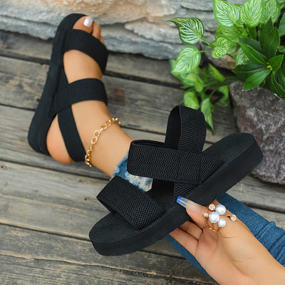 Stretch-Fit Woven Comfort Sandals