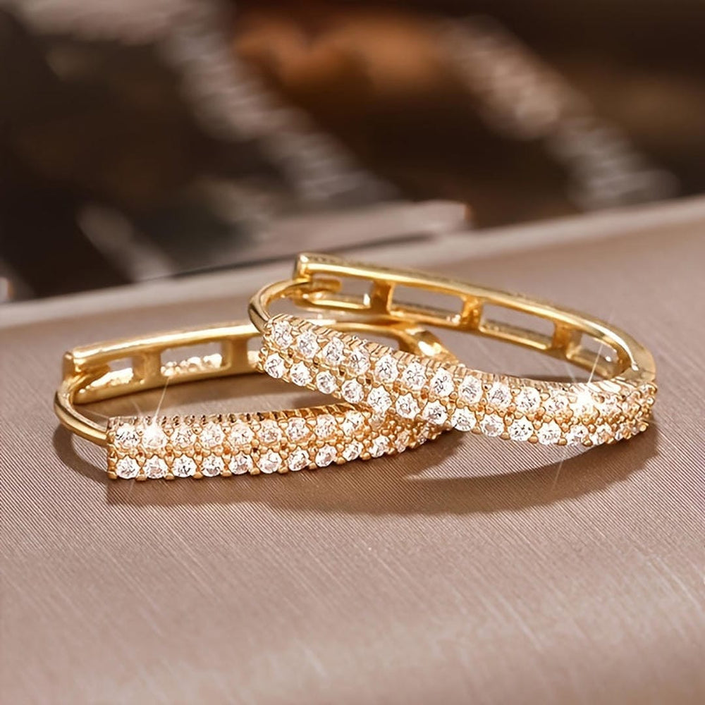 Elegant Circular Zirconia Earrings — image 3