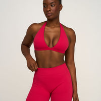Elevate™ Sculpting Seamless V-Neck Halter Bra | Strawberry
