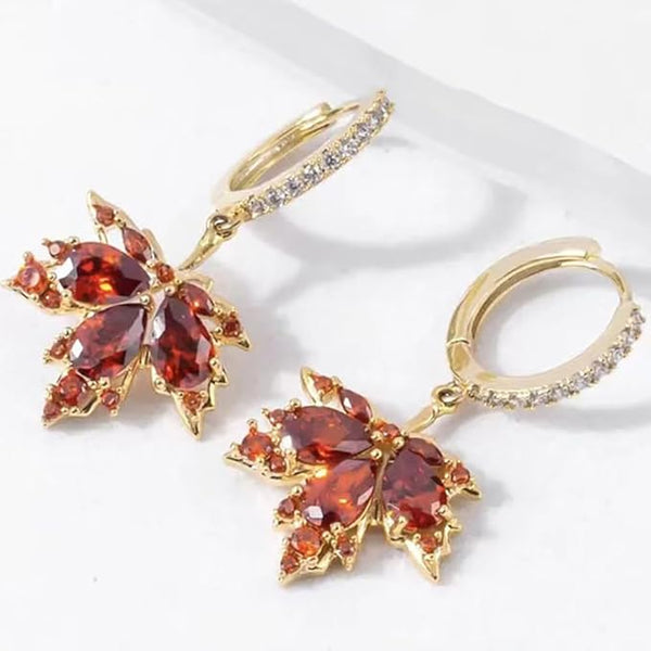 Zircon Leafshine Golden Earrings — image 1