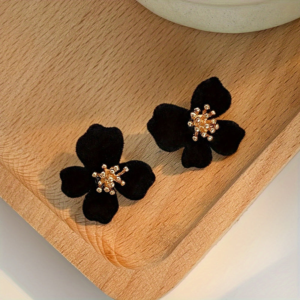 Luxe Velvet Flower Earrings — image 2