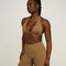 Elevate™ Sculpting Seamless V-Neck Halter Bra | Toffee