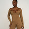 Elevate™ Sculpting Seamless V-Neck Top | Toffee