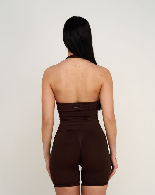 Elevate™ Sculpting Seamless Halterneck Top | Coffee