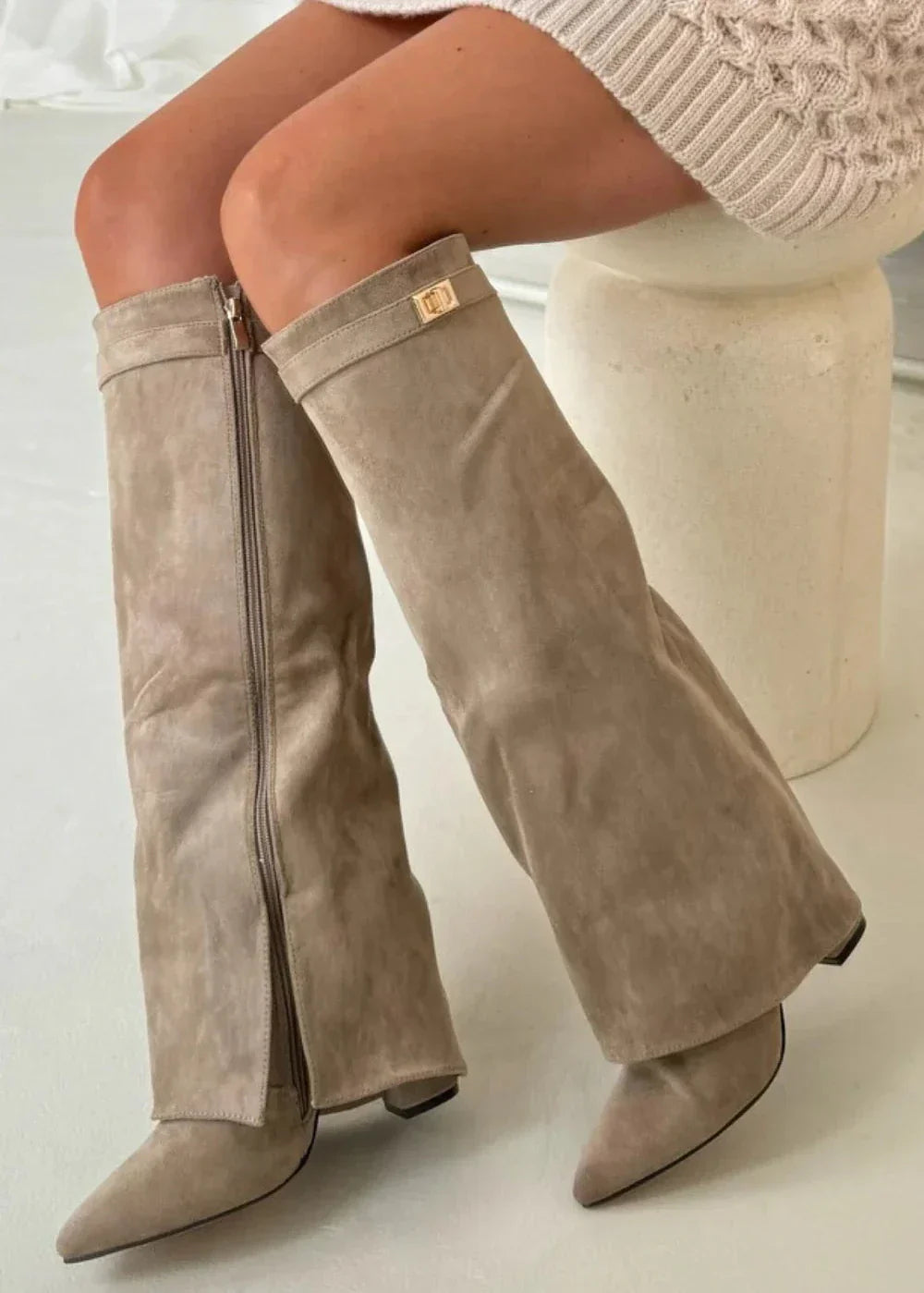 Lavista Suede Knee High Boots - bege