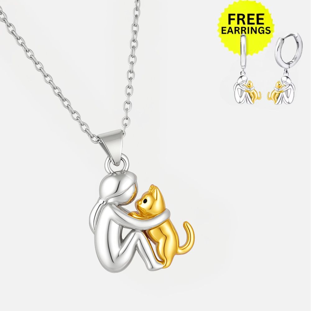 Crystal Cat Hug Necklace Set — image 2