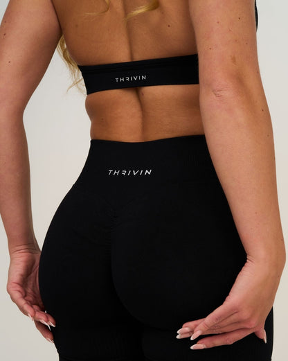Elevate™ Sculpting Seamless Adjustable Halter Bra | Night Black