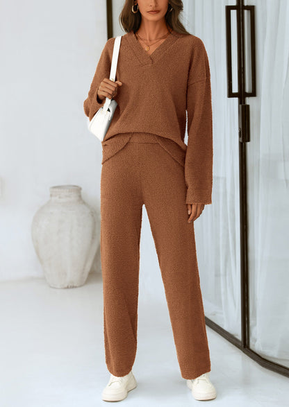 Osonn Lounge Sets for Women Two Piece Sweaters Pajama Set Fall Fashion Loungewear Outfits Matching Winter Clothes
