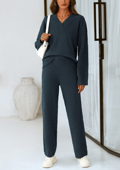 Osonn Lounge Sets for Women Two Piece Sweaters Pajama Set Fall Fashion Loungewear Outfits Matching Winter Clothes