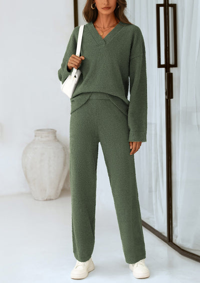 Osonn Lounge Sets for Women Two Piece Sweaters Pajama Set Fall Fashion Loungewear Outfits Matching Winter Clothes