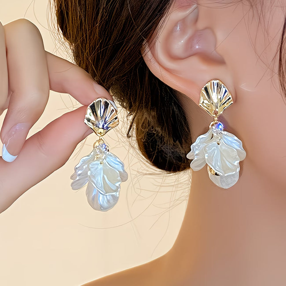 The Frosted Petal Pearl Earrings — image 3