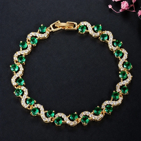 Emerald Crystal Gold Bracelet — image 1