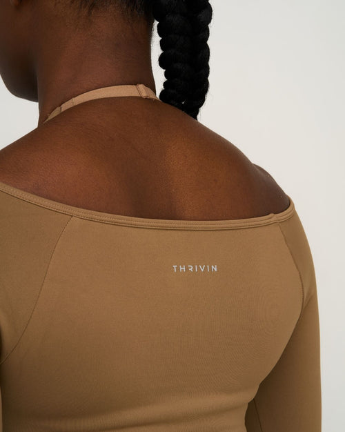 Elevate™ Sculpting Seamless V-Neck Top | Toffee