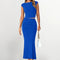 Osonn Summer 2 Piece Sets for Women Going Out Casual Cap Sleeve Crop Tops Ruched Maxi Long Skirts Spring Outfits