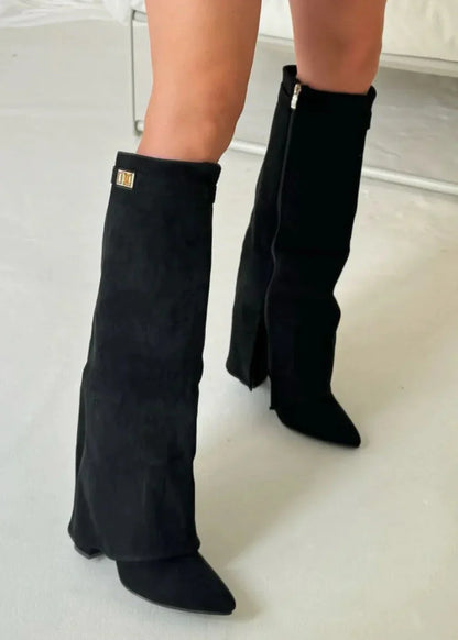 Botas altas de camurça de camurça Lavista - preto