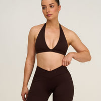 Elevate™ Sculpting Seamless V-Neck Halter Bra | Coffee