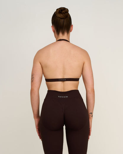 Elevate™ Sculpting Seamless V-Neck Halter Bra | Coffee