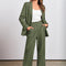 Osonn Women's Fall Two Piece Outfits Dressy Blazer Jacket and Wide Leg Pants Pockets Business Casual Office Suit Sets